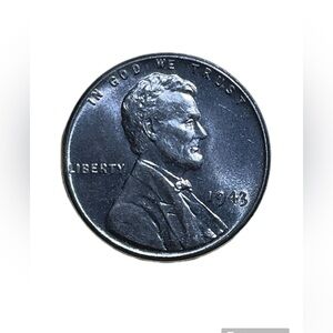 1943 Uncirculated Philadelphia Mint Steel Wheat Penny NM Condition